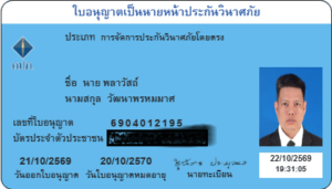 บัตรนายหน้าประกันวินาศภัย พลาวัสถ์